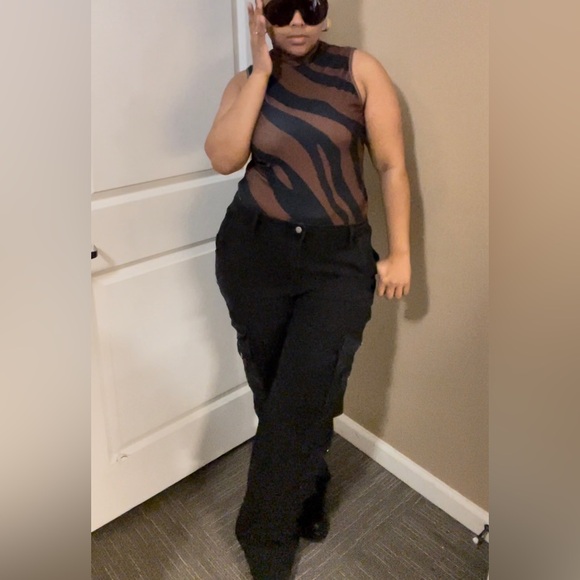 Tiger Print Mock Neck Midi Dress - Picture 7 of 10